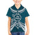 Kia Orana Cook Islands Family Matching Off Shoulder Maxi Dress and Hawaiian Shirt Polynesian Turtle Crowberry Blue Color