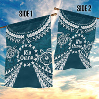 Kia Orana Cook Islands Garden Flag Polynesian Turtle Crowberry Blue Color LT14 - Polynesian Pride