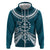 Kia Orana Cook Islands Hoodie Polynesian Turtle Crowberry Blue Color