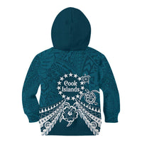 Kia Orana Cook Islands Kid Hoodie Polynesian Turtle Crowberry Blue Color