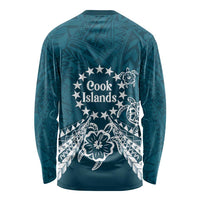 Kia Orana Cook Islands Long Sleeve Shirt Polynesian Turtle Crowberry Blue Color LT14 - Polynesian Pride