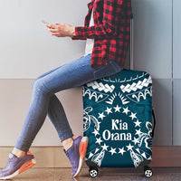 Kia Orana Cook Islands Luggage Cover Polynesian Turtle Crowberry Blue Color
