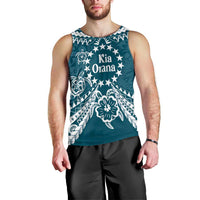 Kia Orana Cook Islands Men Tank Top Polynesian Turtle Crowberry Blue Color LT14 - Polynesian Pride