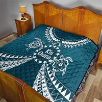 Kia Orana Cook Islands Quilt Polynesian Turtle Crowberry Blue Color