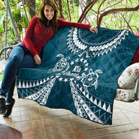 Kia Orana Cook Islands Quilt Polynesian Turtle Crowberry Blue Color