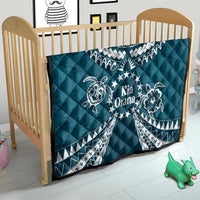 Kia Orana Cook Islands Quilt Polynesian Turtle Crowberry Blue Color