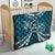 Kia Orana Cook Islands Quilt Polynesian Turtle Crowberry Blue Color