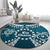 Kia Orana Cook Islands Round Carpet Polynesian Turtle Crowberry Blue Color