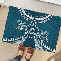 Kia Orana Cook Islands Rubber Doormat Polynesian Turtle Crowberry Blue Color LT14 - Polynesian Pride