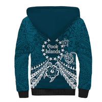 Kia Orana Cook Islands Sherpa Hoodie Polynesian Turtle Crowberry Blue Color LT14 - Polynesian Pride
