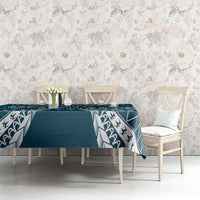 Kia Orana Cook Islands Tablecloth Polynesian Turtle Crowberry Blue Color LT14 - Polynesian Pride