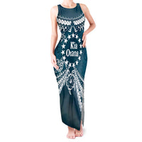 Kia Orana Cook Islands Tank Maxi Dress Polynesian Turtle Crowberry Blue Color LT14 Women Crowberry Blue - Polynesian Pride
