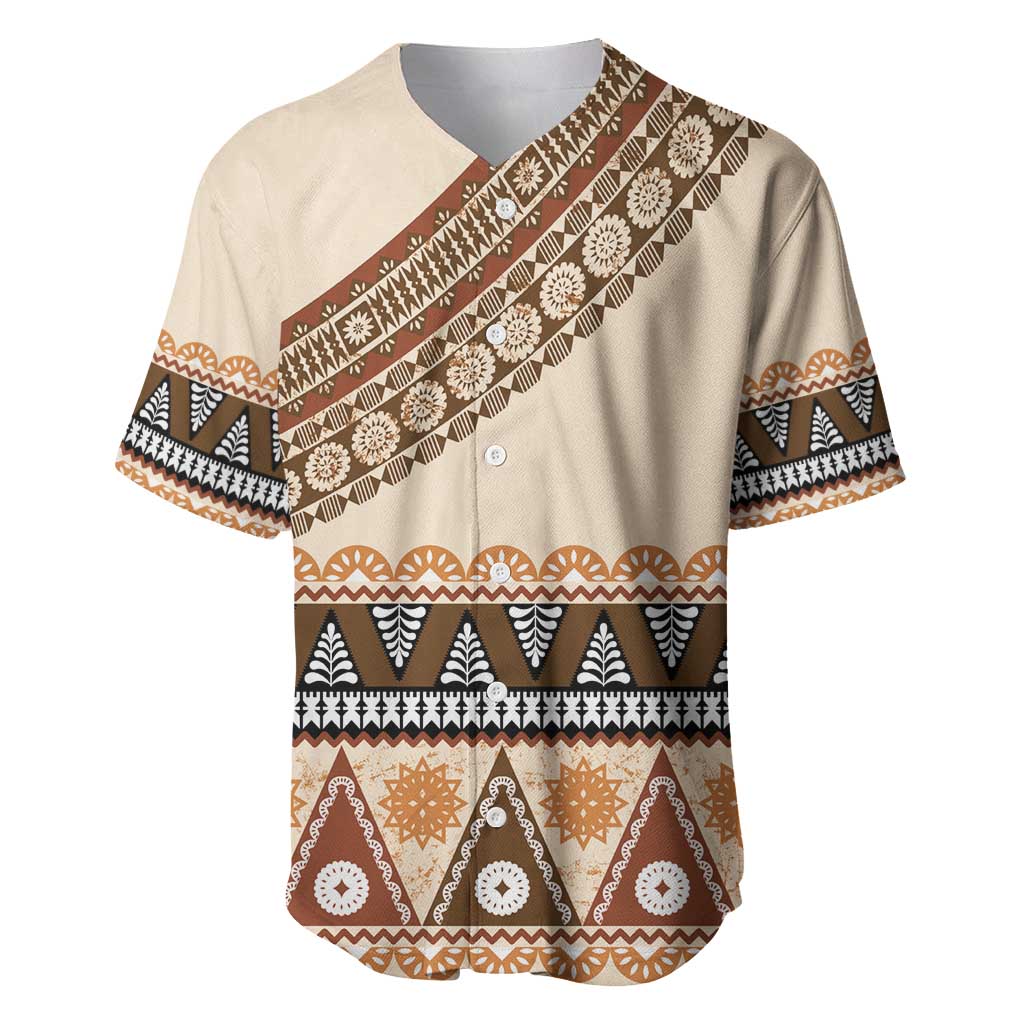 Bula Fiji Baseball Jersey 2025 Pasifika Traditional Fijian Masi