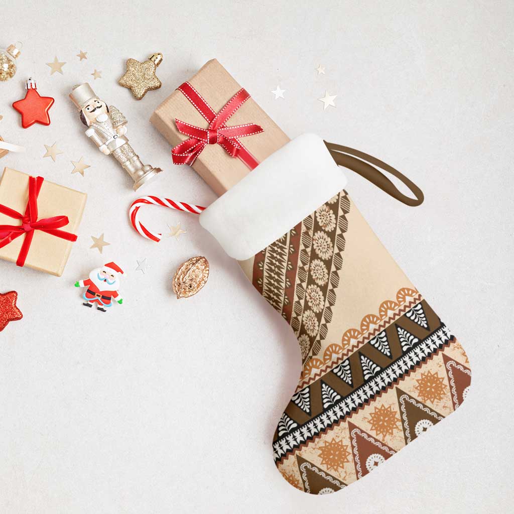 Bula Fiji Christmas Stocking 2025 Pasifika Traditional Fijian Masi - Polynesian Pride