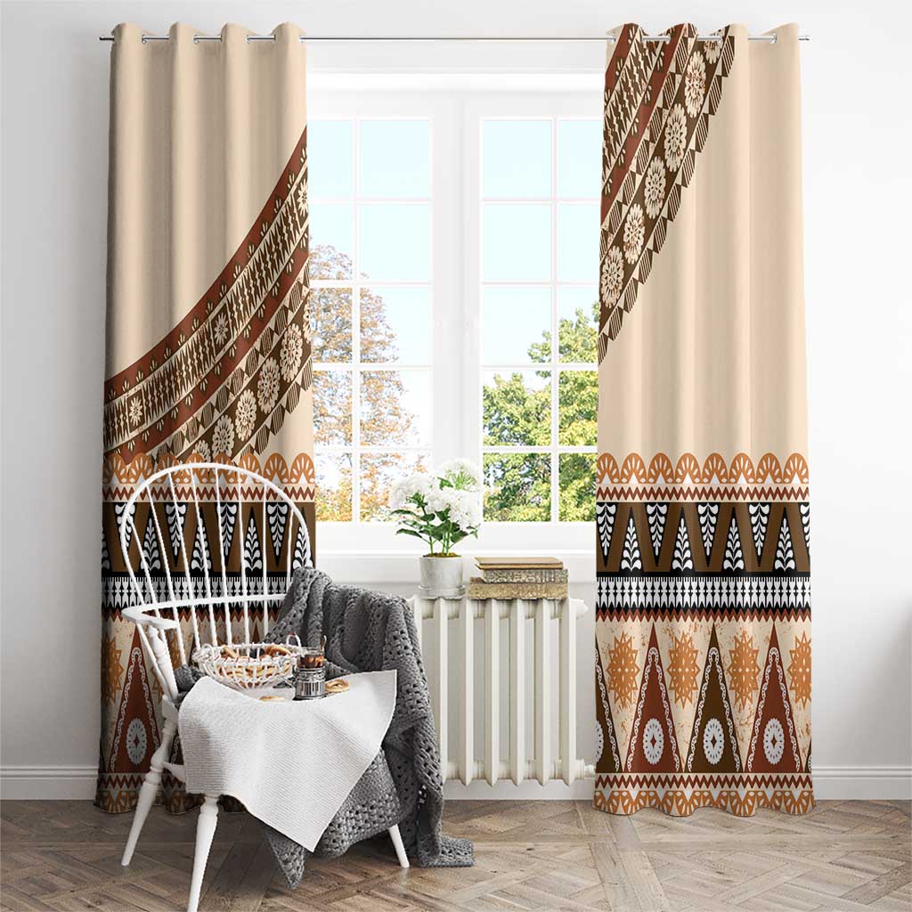Bula Fiji Window Curtain 2025 Pasifika Traditional Fijian Masi