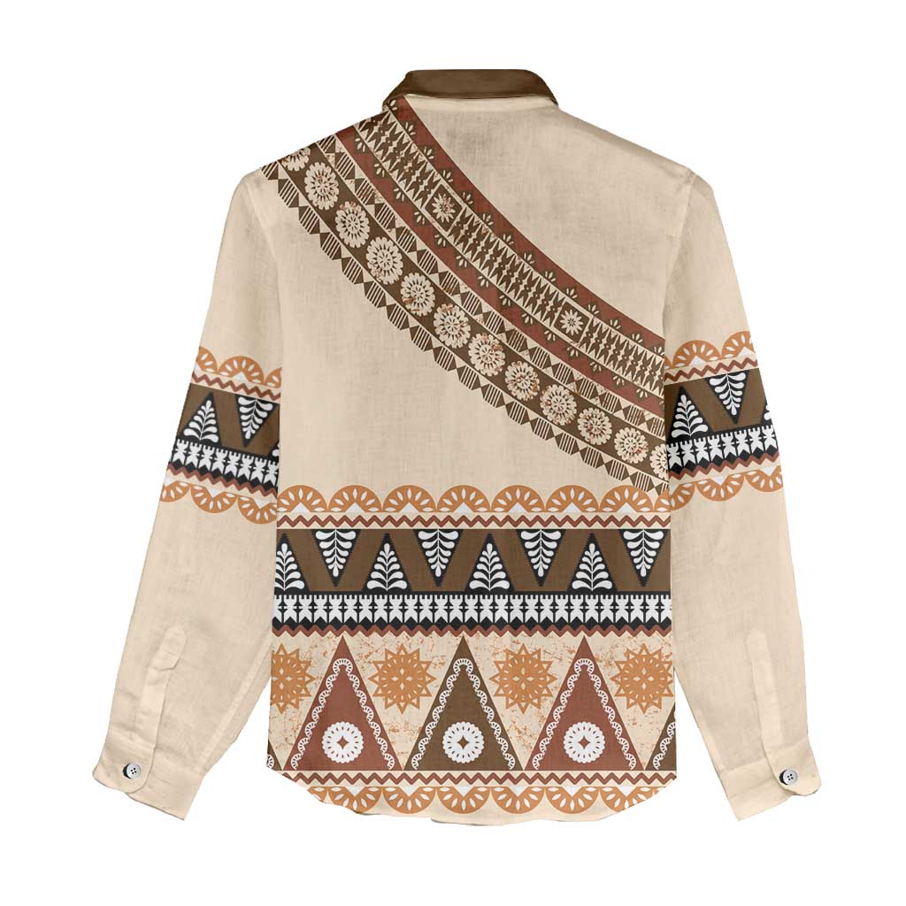 Bula Fiji Women Casual Shirt 2025 Pasifika Traditional Fijian Masi