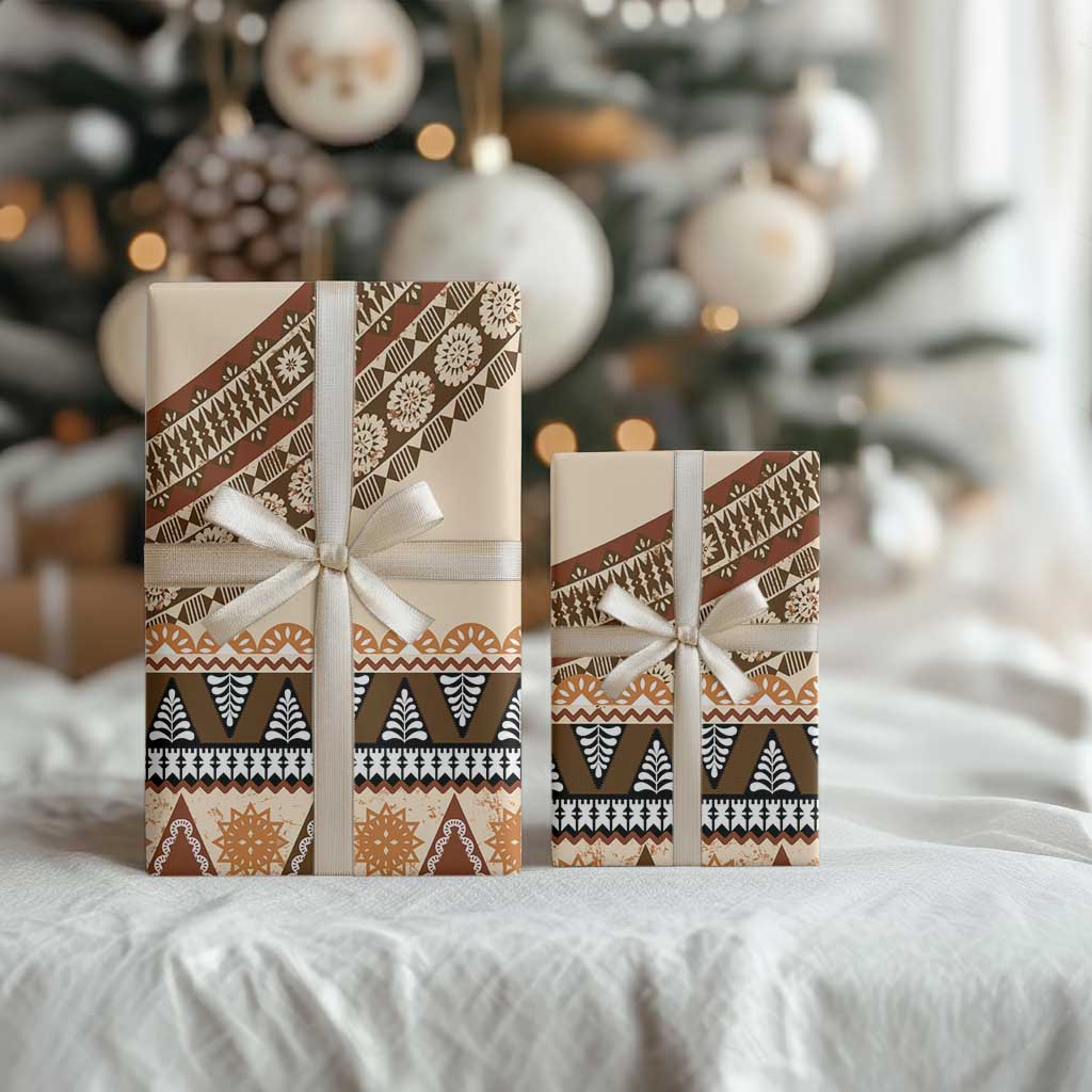 Bula Fiji Wrapping Paper 2025 Pasifika Traditional Fijian Masi LT14 - Polynesian Pride