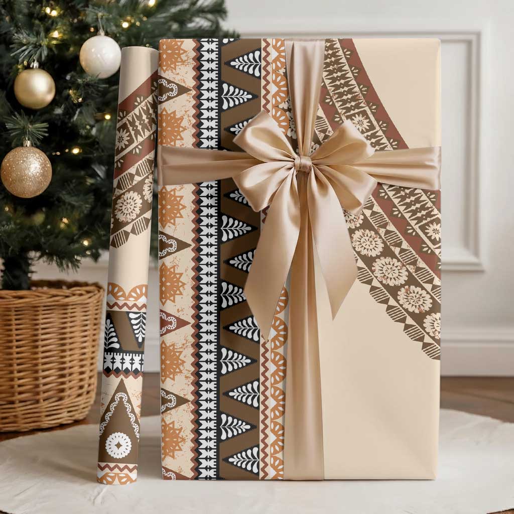 Bula Fiji Wrapping Paper 2025 Pasifika Traditional Fijian Masi LT14 - Polynesian Pride