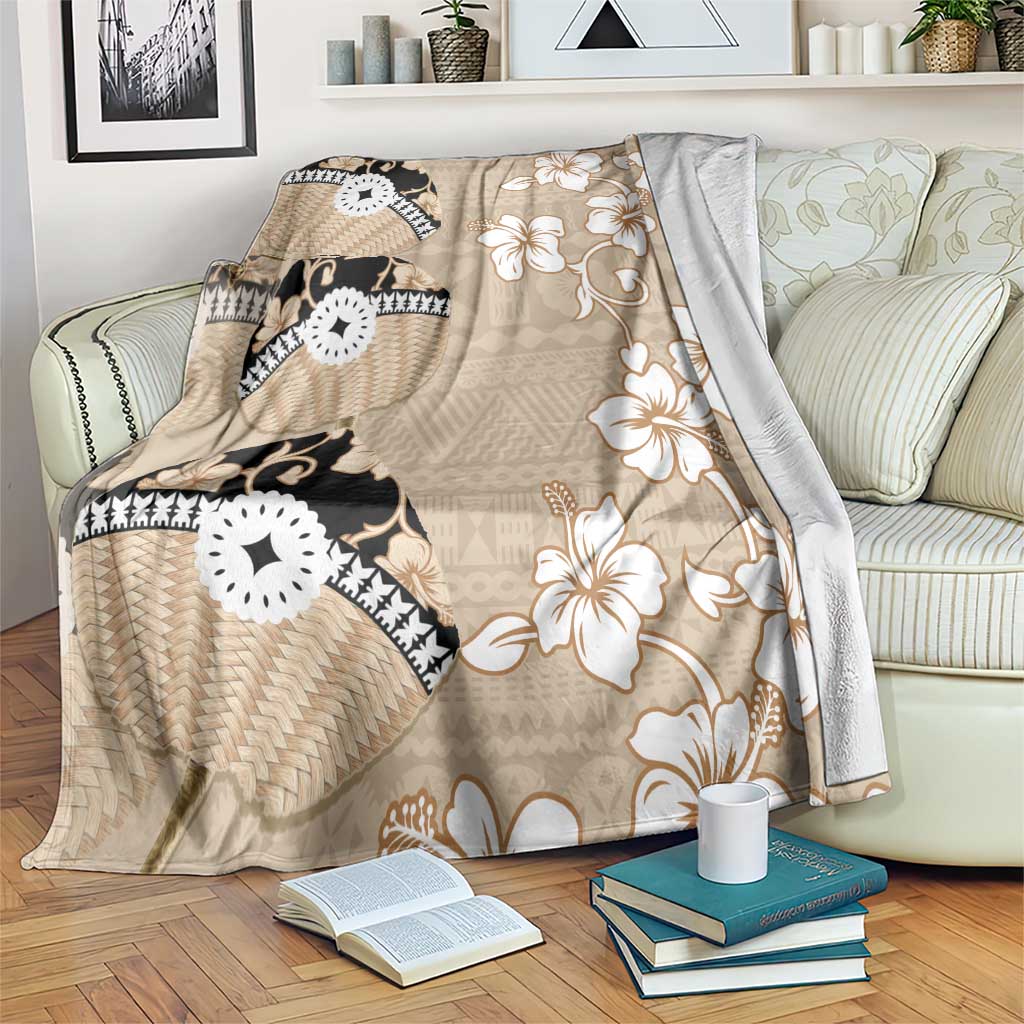 Bula Fiji Iri Buli Blanket Woven Fan With Fijian Tapa