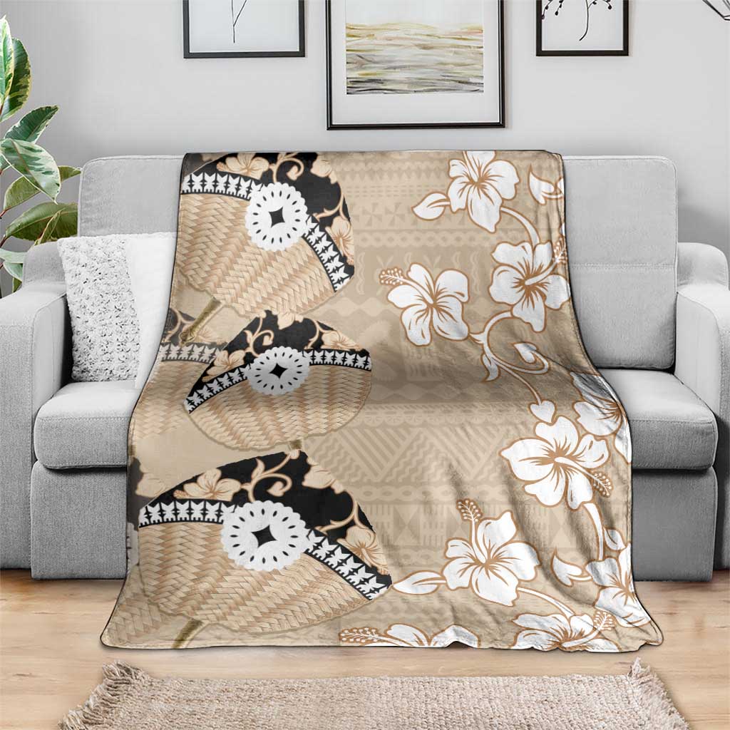 Bula Fiji Iri Buli Blanket Woven Fan With Fijian Tapa