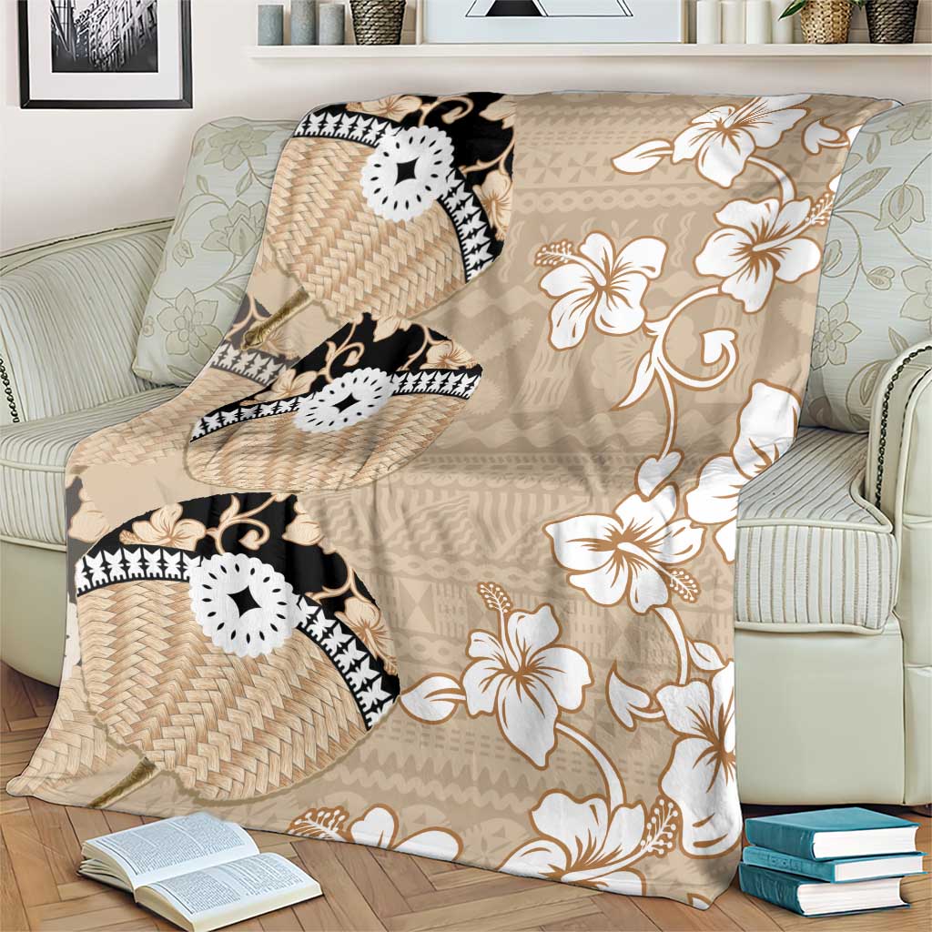 Bula Fiji Iri Buli Blanket Woven Fan With Fijian Tapa