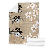 Bula Fiji Iri Buli Blanket Woven Fan With Fijian Tapa