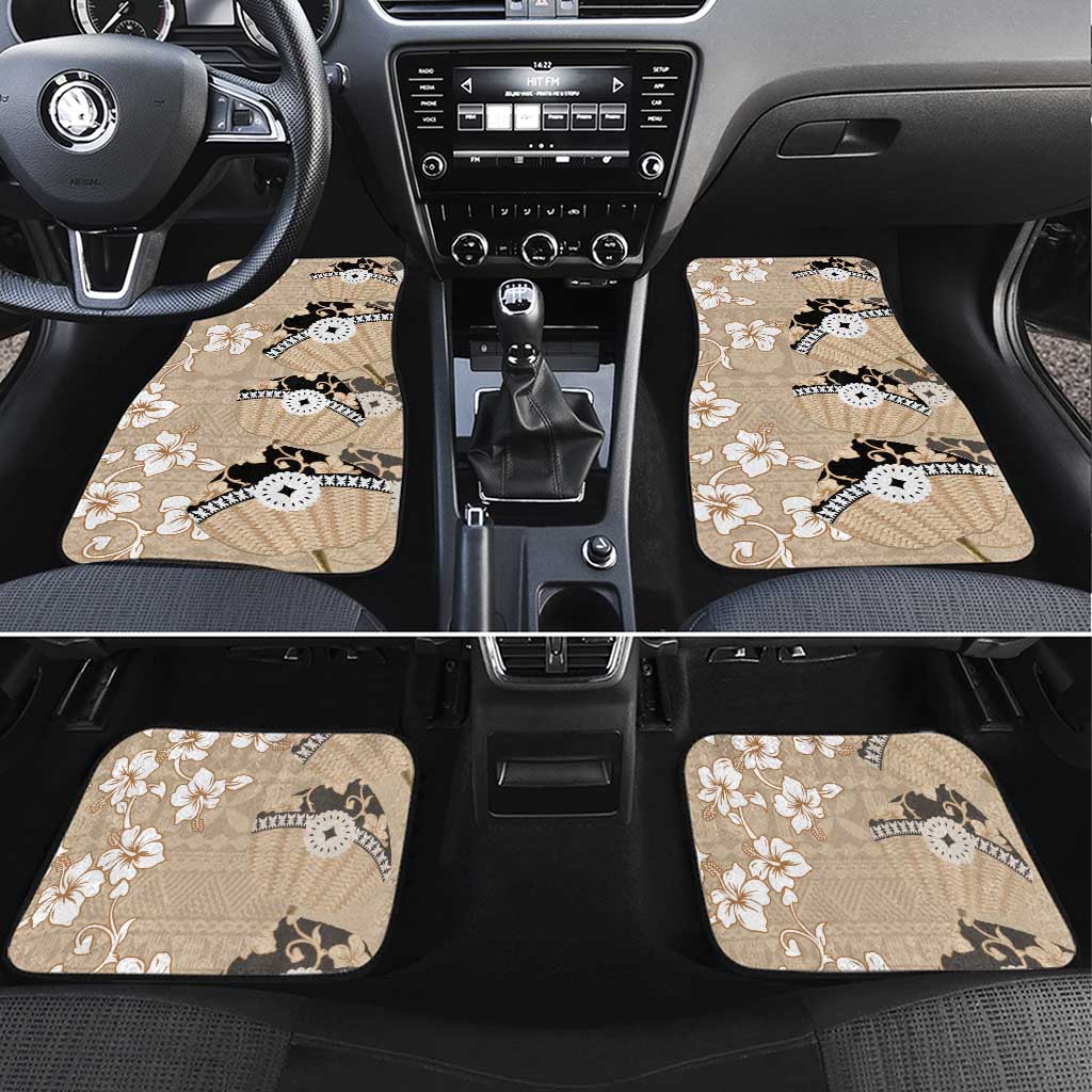 Bula Fiji Iri Buli Car Mats Woven Fan With Fijian Tapa