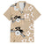 Bula Fiji Iri Buli Family Matching Puletasi and Hawaiian Shirt Woven Fan With Fijian Tapa