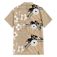 Bula Fiji Iri Buli Family Matching Puletasi and Hawaiian Shirt Woven Fan With Fijian Tapa