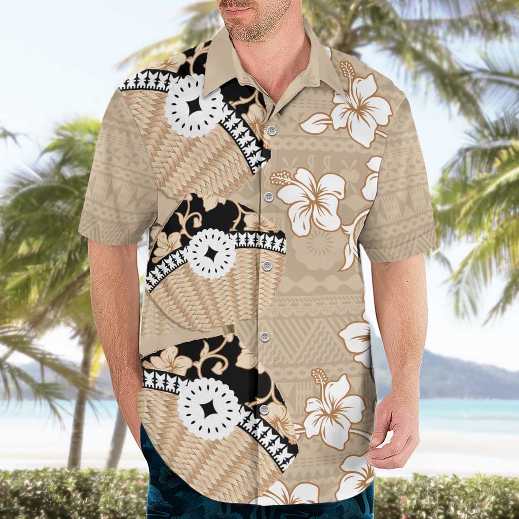 Bula Fiji Iri Buli Hawaiian Shirt Woven Fan With Fijian Tapa