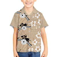 Bula Fiji Iri Buli Kid Hawaiian Shirt Woven Fan With Fijian Tapa