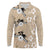 Bula Fiji Iri Buli Long Sleeve Polo Shirt Woven Fan With Fijian Tapa