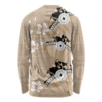 Bula Fiji Iri Buli Long Sleeve Shirt Woven Fan With Fijian Tapa