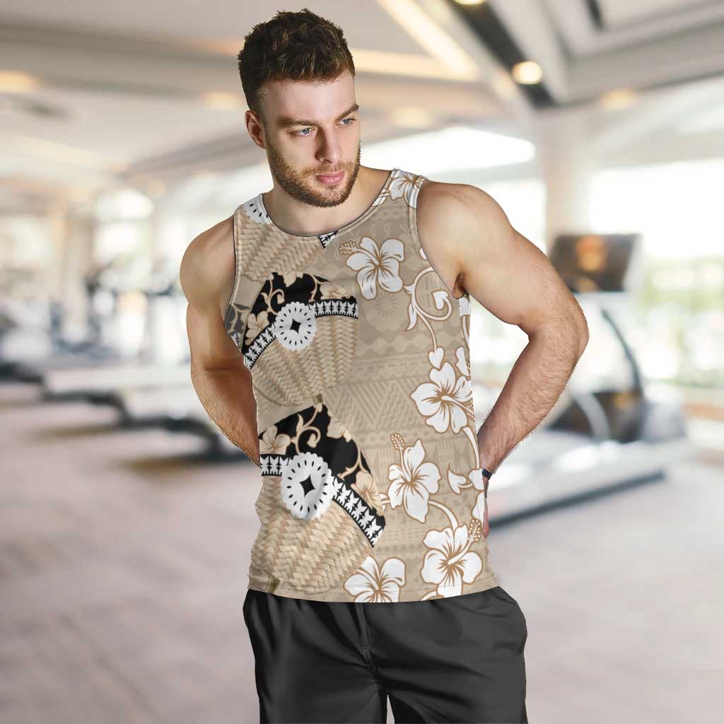 Bula Fiji Iri Buli Men Tank Top Woven Fan With Fijian Tapa