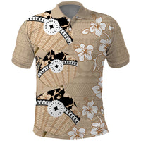 Bula Fiji Iri Buli Polo Shirt Woven Fan With Fijian Tapa