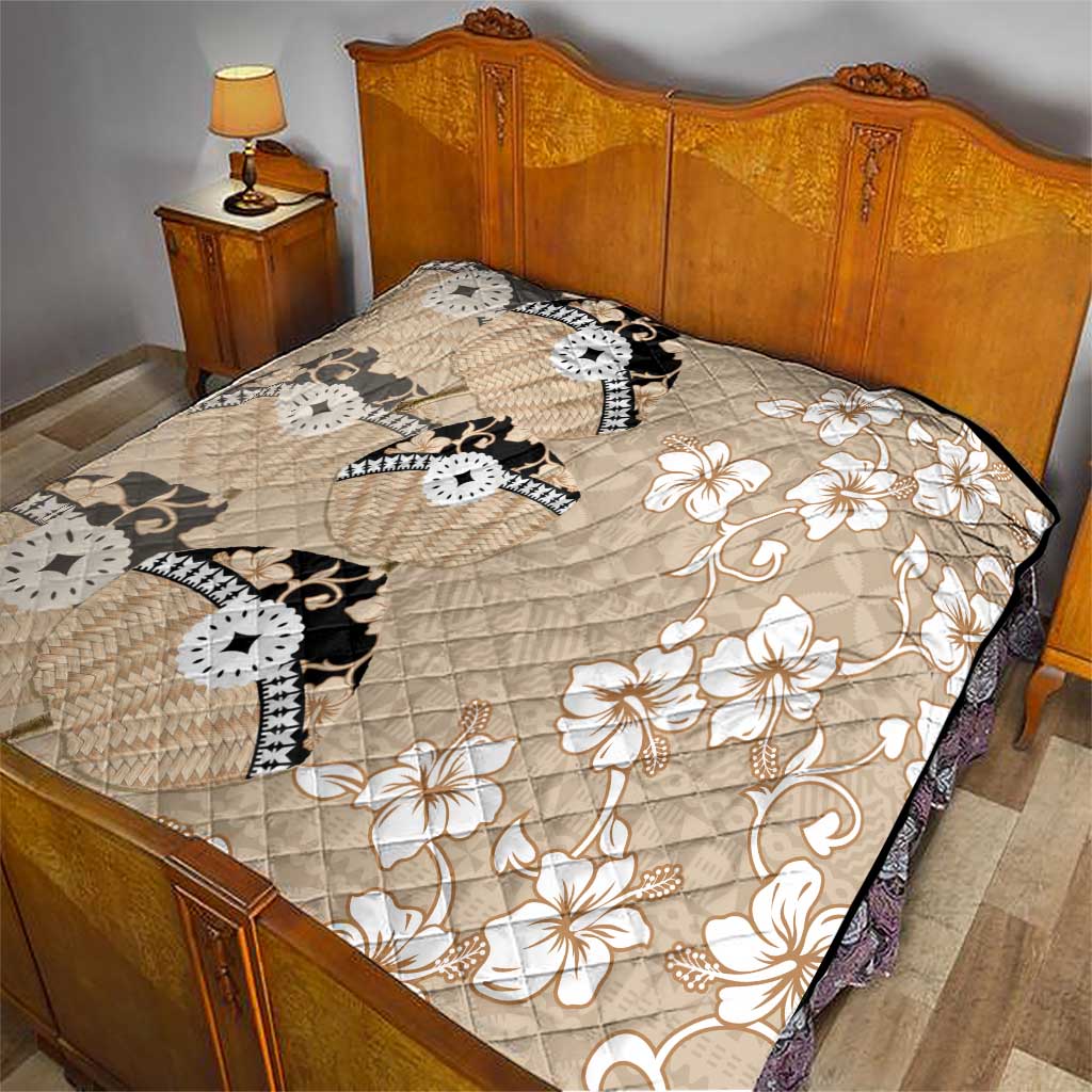 Bula Fiji Iri Buli Quilt Woven Fan With Fijian Tapa