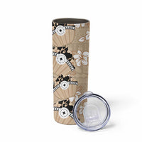 Bula Fiji Iri Buli Skinny Tumbler Woven Fan With Fijian Tapa