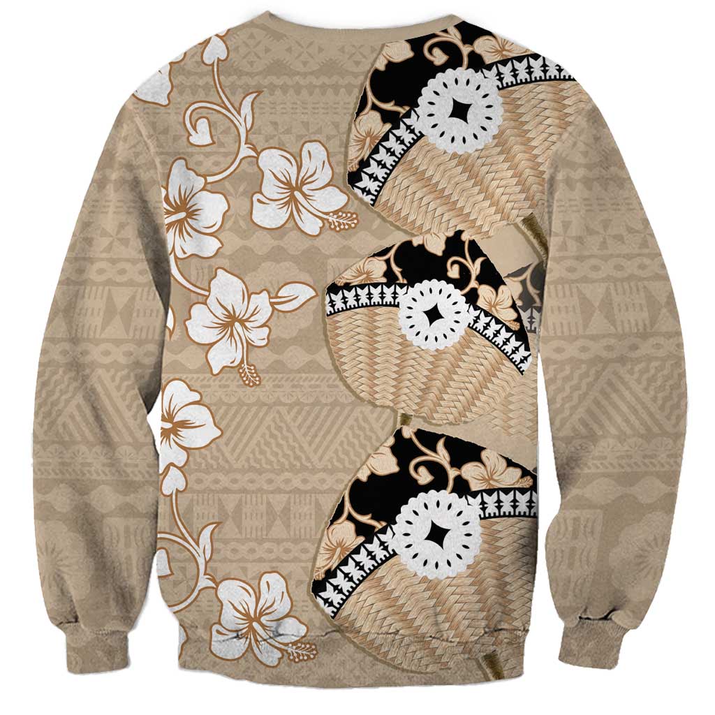 Bula Fiji Iri Buli Sweatshirt Woven Fan With Fijian Tapa