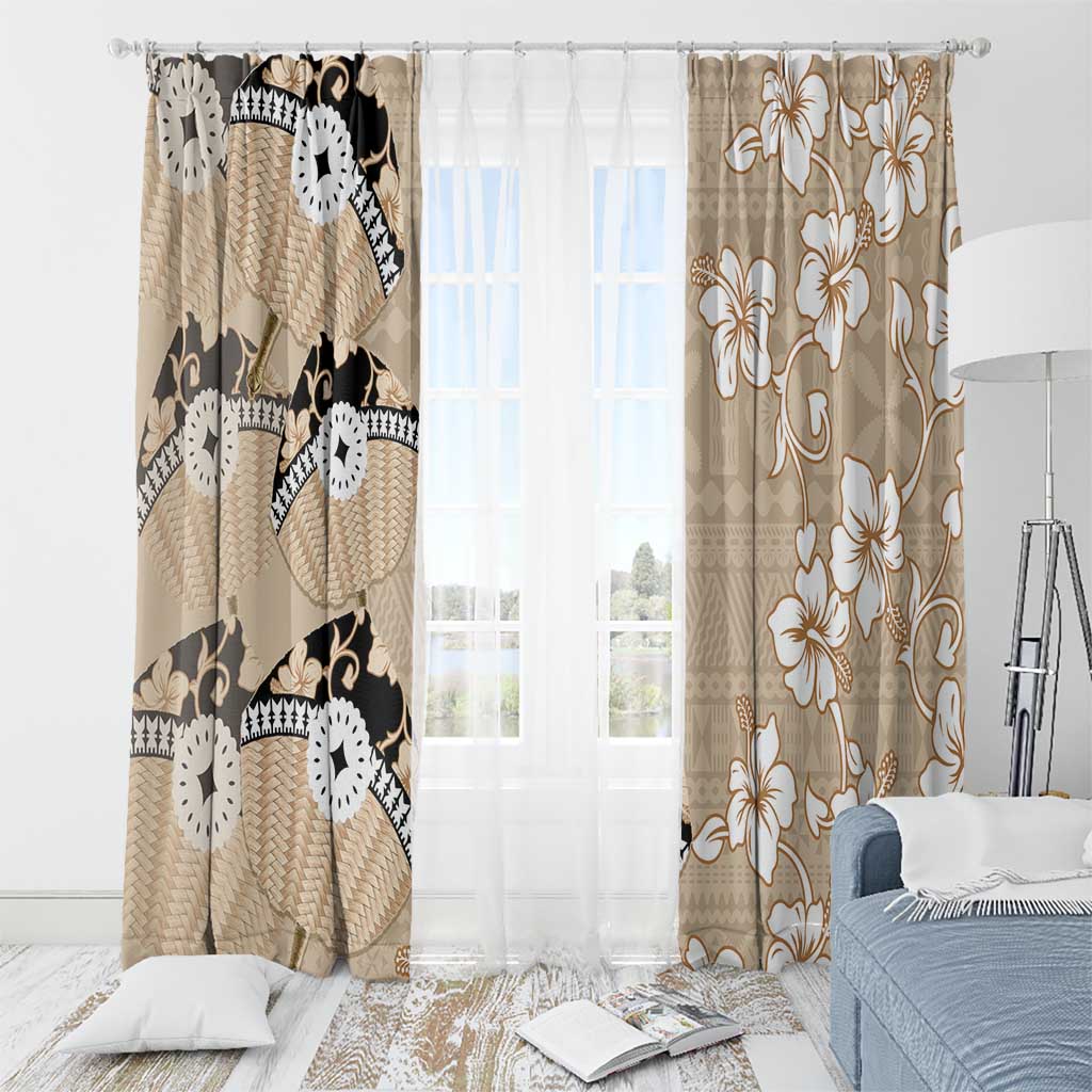 Bula Fiji Iri Buli Window Curtain Woven Fan With Fijian Tapa