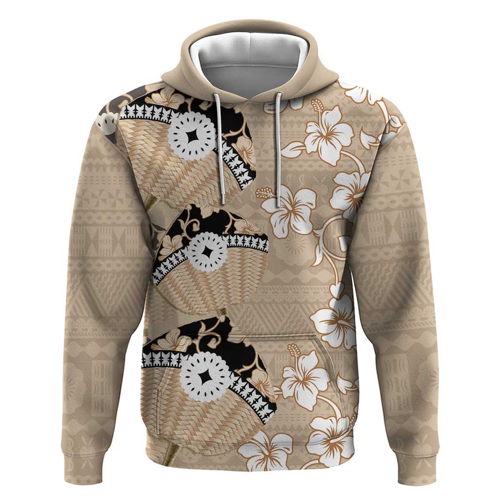 Bula Fiji Iri Buli Zip Hoodie Woven Fan With Fijian Tapa