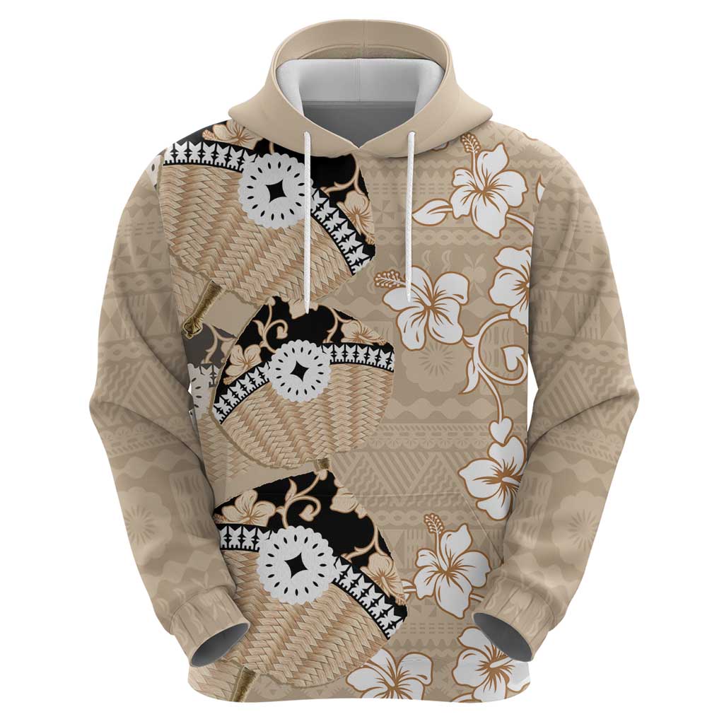 Bula Fiji Iri Buli Zip Hoodie Woven Fan With Fijian Tapa