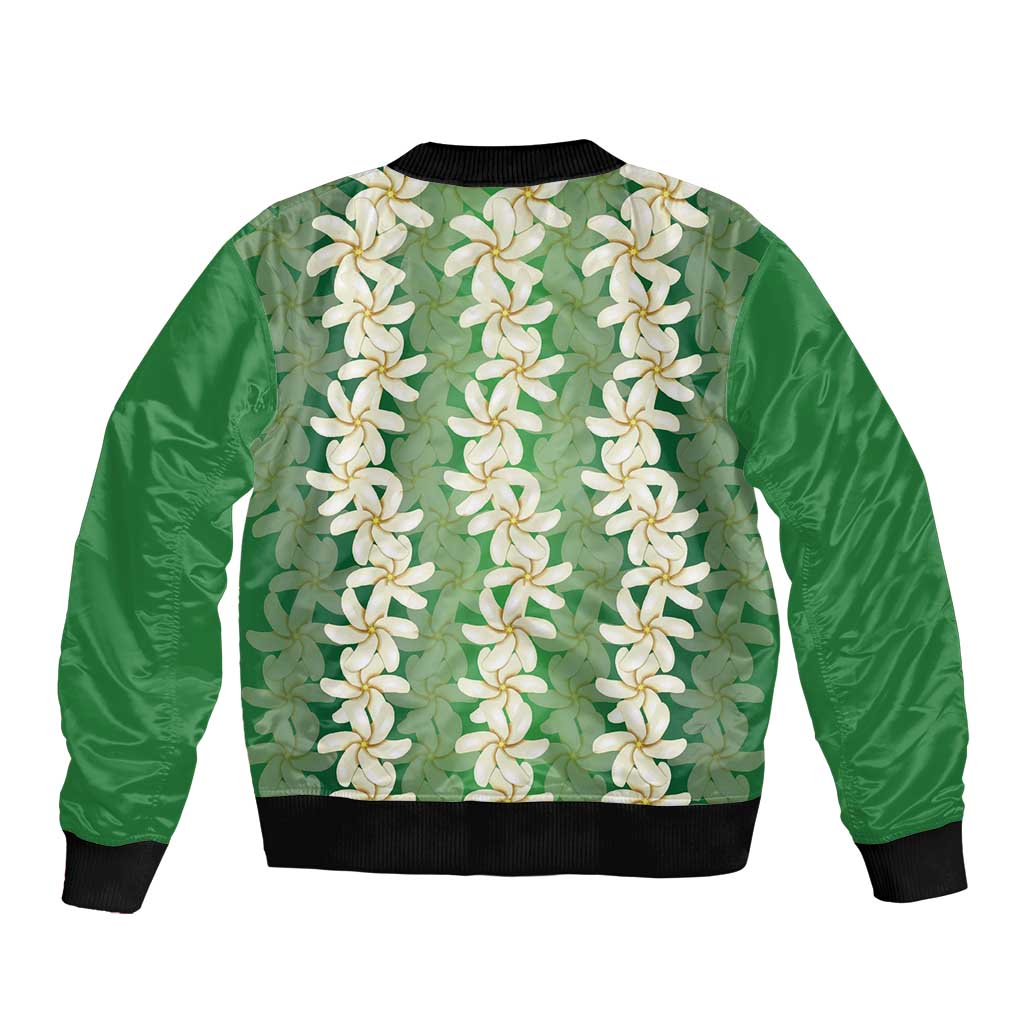 Ia Orana Tahiti Tiare Maori Seamless Style Sleeve Zip Bomber Jacket