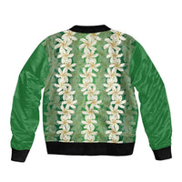 Ia Orana Tahiti Tiare Maori Seamless Style Sleeve Zip Bomber Jacket