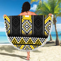 Yellow Taniko Aotearoa Beach Blanket Niho Taniwha Mix Poutama LT14 - Polynesian Pride