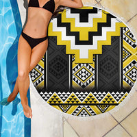 Yellow Taniko Aotearoa Beach Blanket Niho Taniwha Mix Poutama LT14 - Polynesian Pride