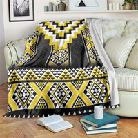 Yellow Taniko Aotearoa Blanket Niho Taniwha Mix Poutama LT14 Yellow - Polynesian Pride