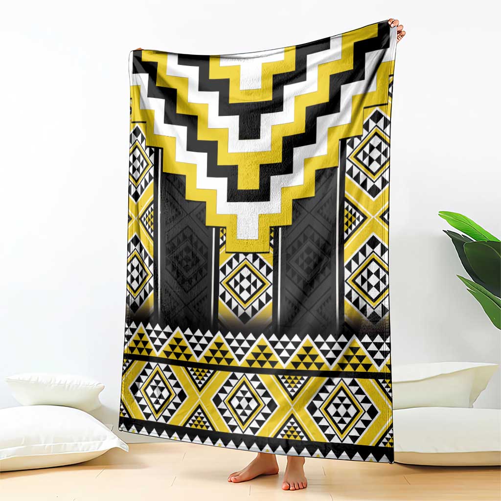 Yellow Taniko Aotearoa Blanket Niho Taniwha Mix Poutama LT14 - Polynesian Pride