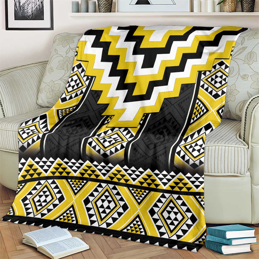 Yellow Taniko Aotearoa Blanket Niho Taniwha Mix Poutama LT14 - Polynesian Pride