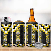 Yellow Taniko Aotearoa 4 in 1 Can Cooler Tumbler Niho Taniwha Mix Poutama LT14 - Polynesian Pride