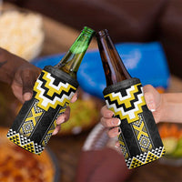 Yellow Taniko Aotearoa 4 in 1 Can Cooler Tumbler Niho Taniwha Mix Poutama LT14 - Polynesian Pride